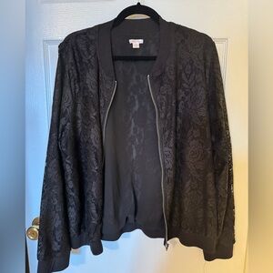 Lace bomber jacket